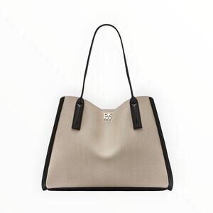 DKNY Canvas Tote Bag with Leather Accents